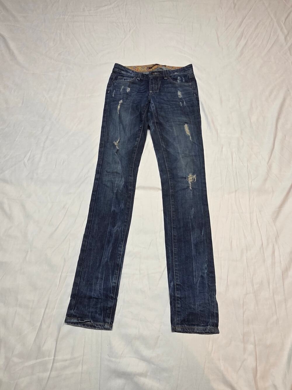 PAIGE Skyline Floral-Trim Dark Wash Jeans